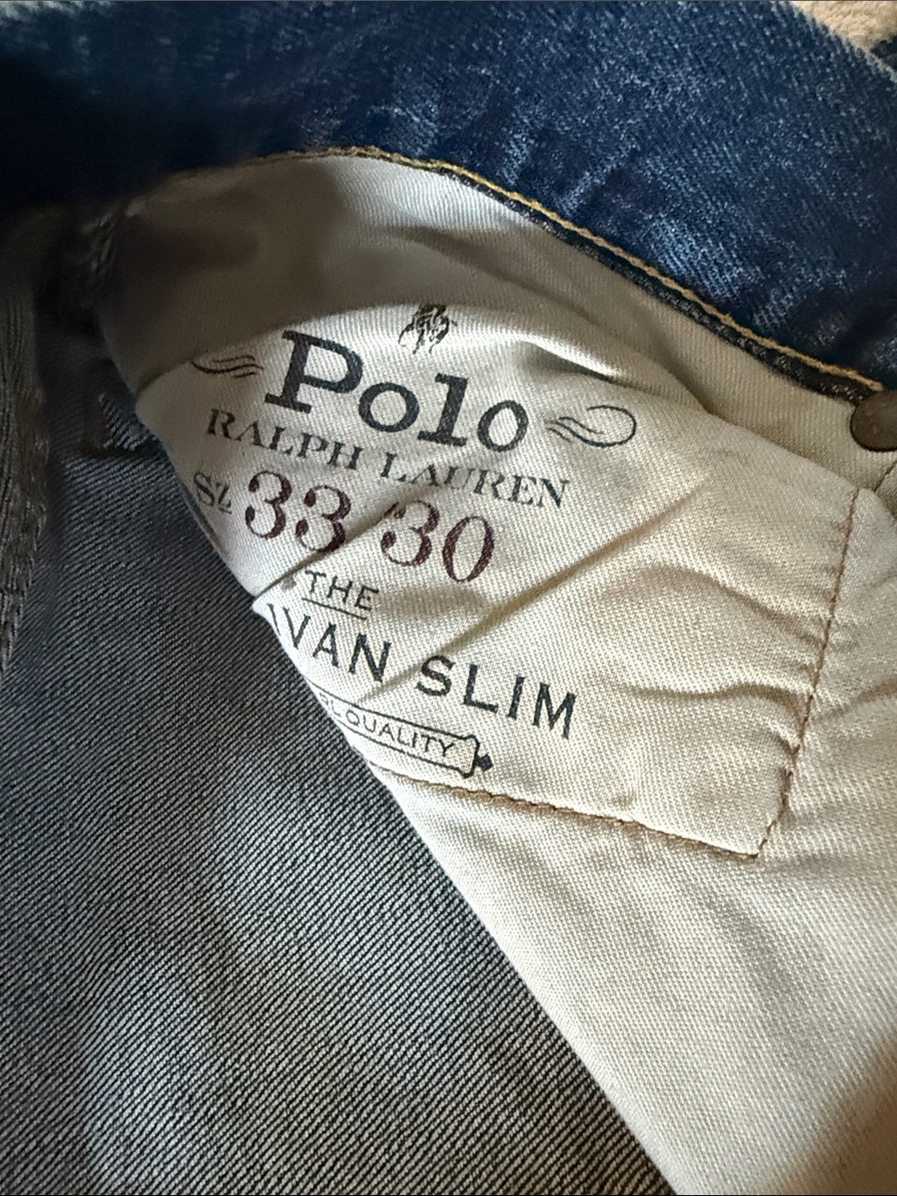 Polo by Ralph Lauren Men’s Slim Straight Jeans - Dark Blue Wash - Picture 5 of 10